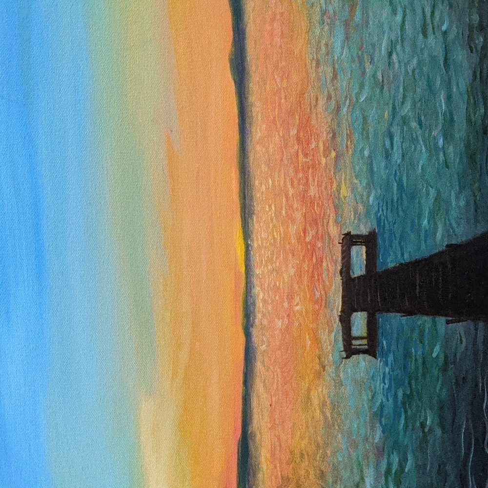 Sunset painting by Fairygodmother Emily Jean oil original